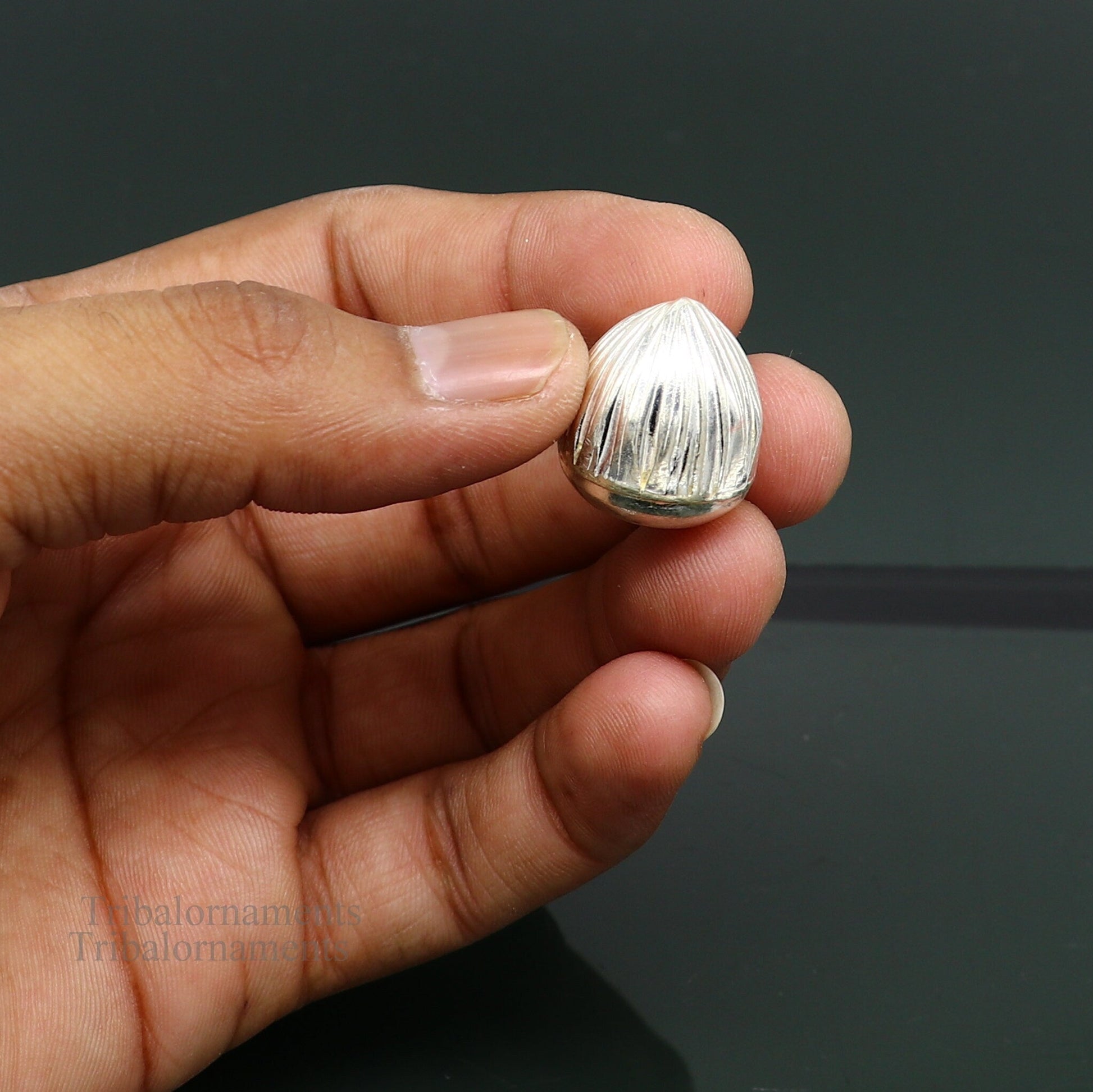 Sterling silver handmade Betal palm tree seed Supari for puja, tribal silver betel worshipping art utensil by TRIBAL ORNAMENTS