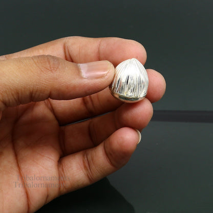 Sterling silver handmade Betal palm tree seed Supari for puja, tribal silver betel worshipping art utensil by TRIBAL ORNAMENTS