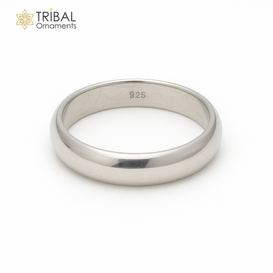 6mm 925silver Ring band fabulous unisex engagement wedding gifting custom size - TRIBAL ORNAMENTS
