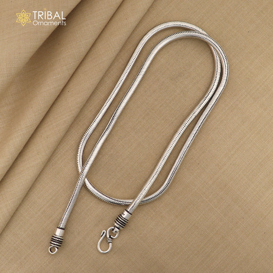 4 mm screw chain 925 sterling silver handmade snake chain pendant chain, necklace chain, oxidized silver trendy chain  necklace ch158 - TRIBAL ORNAMENTS