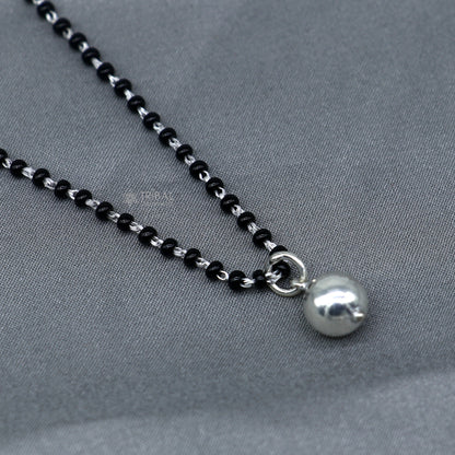 925 sterling silver ball Mangalsutra pendant by TRIBAL ORNAMENTS, featuring a traditional design for women's jewelry gifting.