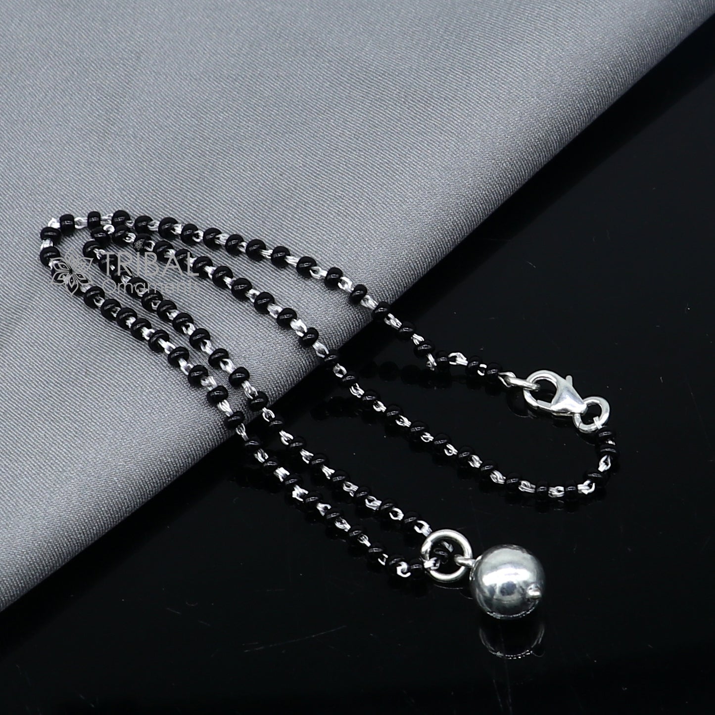 925 sterling silver ball Mangalsutra pendant, best women's girl's gifting jewelry mS75 - TRIBAL ORNAMENTS