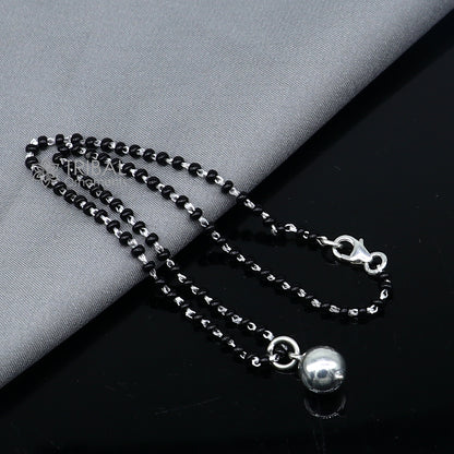 925 sterling silver ball Mangalsutra pendant by Tribal Ornaments, traditional Indian jewelry for women and girls.