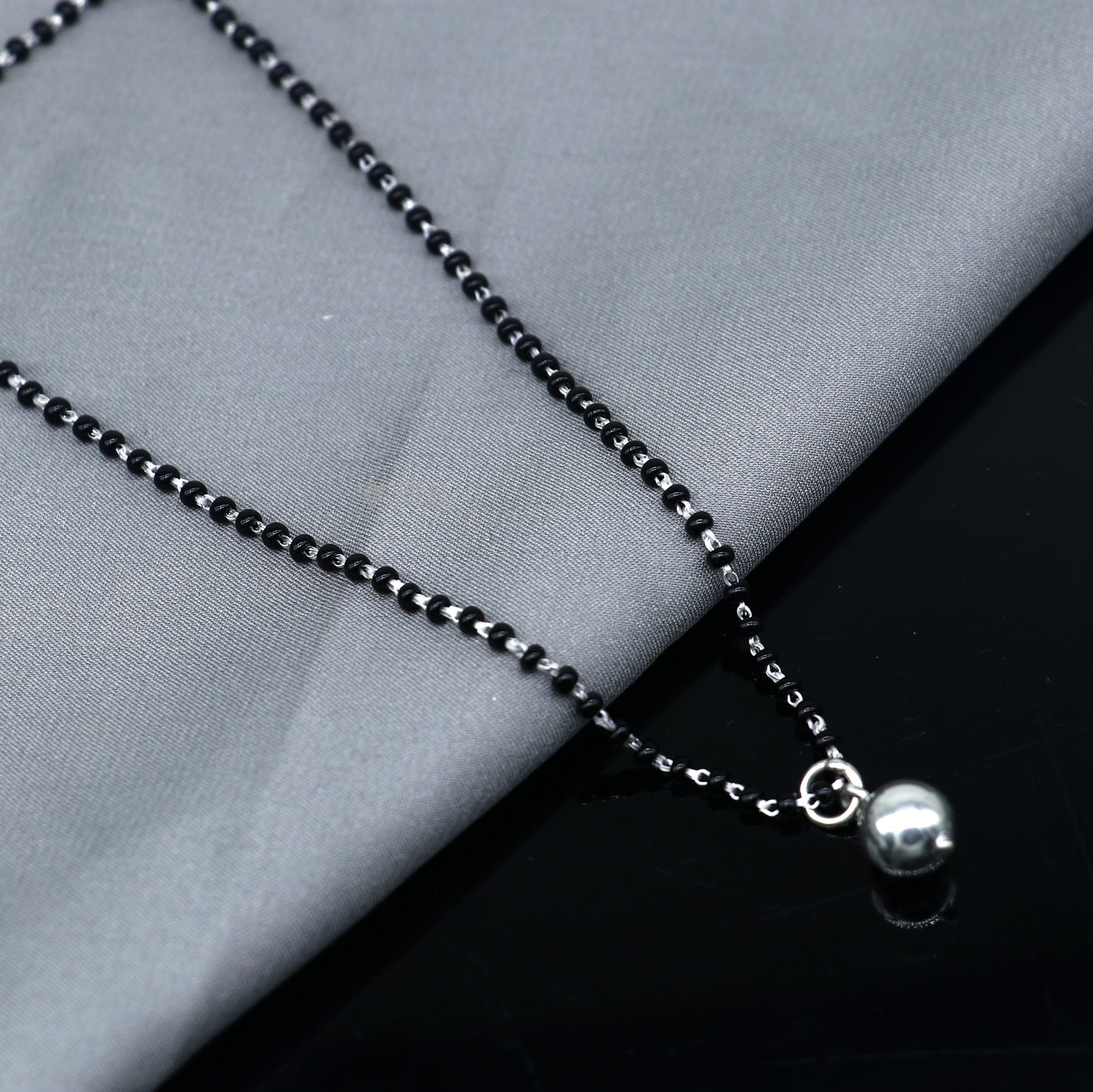 925 sterling silver ball Mangalsutra pendant, best women's girl's gifting jewelry mS75 - TRIBAL ORNAMENTS