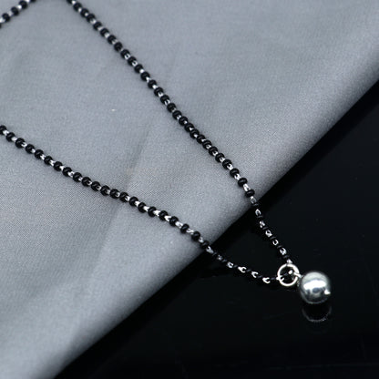 925 sterling silver ball Mangalsutra pendant from TRIBAL ORNAMENTS, featuring a sleek design for women's jewelry gifting.