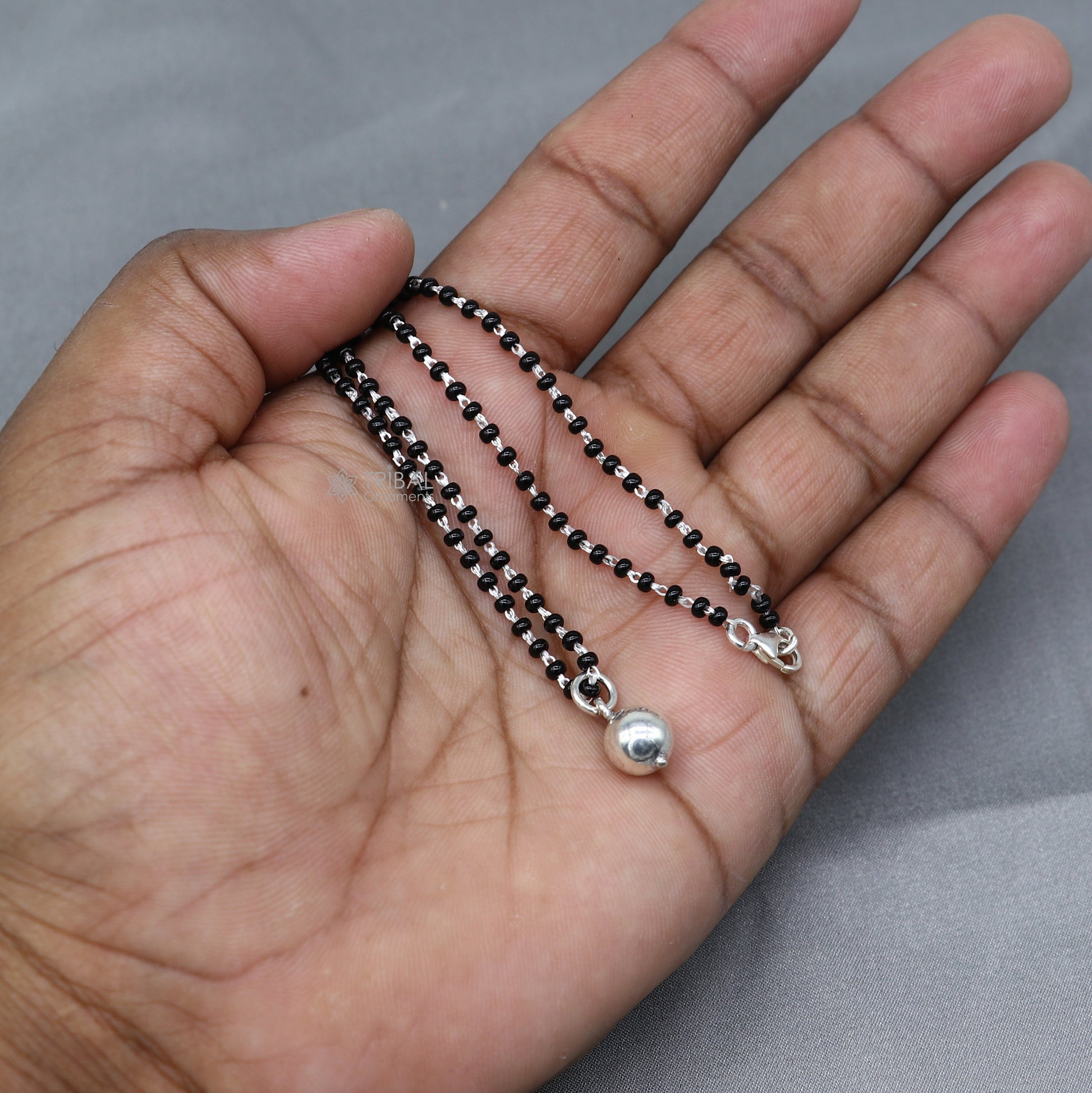 925 sterling silver ball Mangalsutra pendant, best women's girl's gifting jewelry mS75 - TRIBAL ORNAMENTS