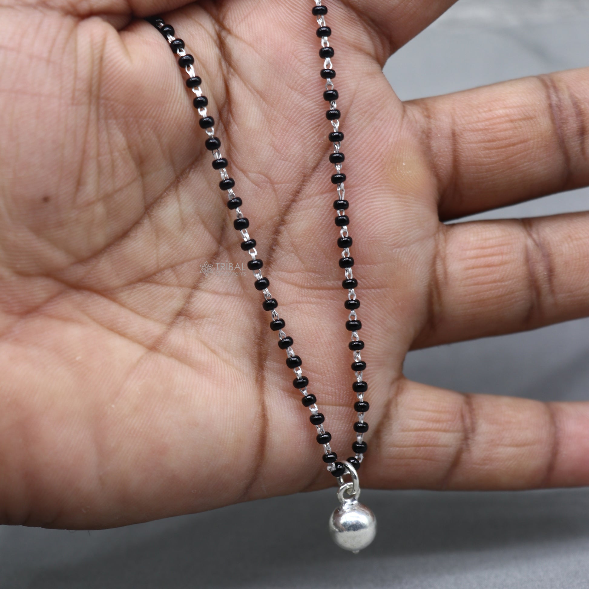 925 sterling silver ball Mangalsutra pendant, best women's girl's gifting jewelry mS75 - TRIBAL ORNAMENTS