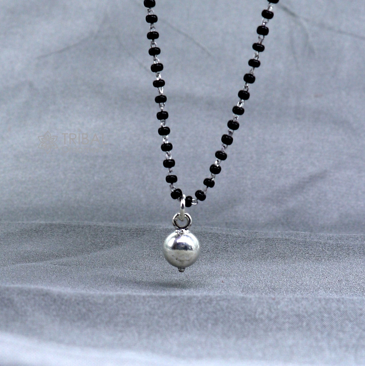 925 sterling silver ball Mangalsutra pendant, best women's girl's gifting jewelry mS75 - TRIBAL ORNAMENTS