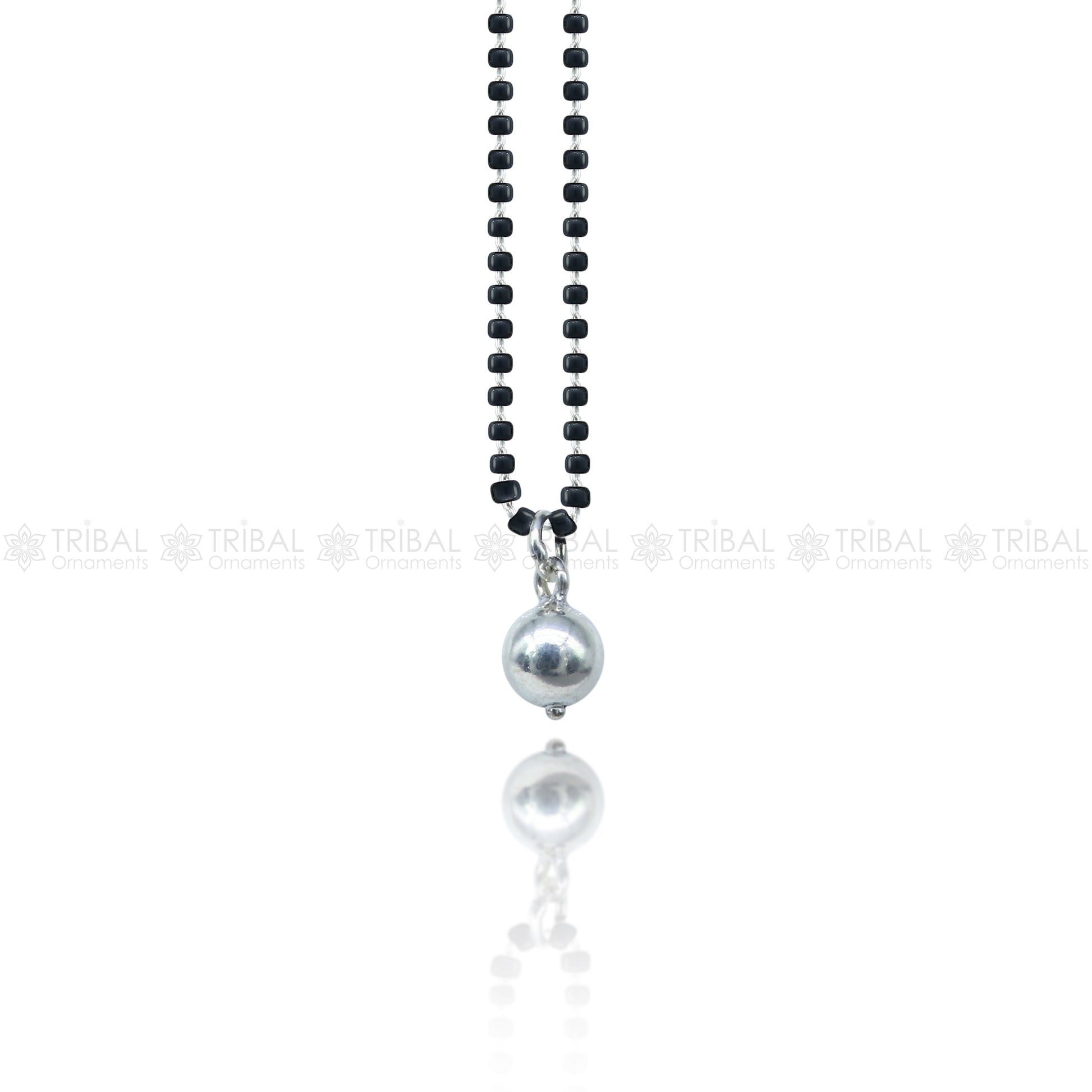 925 sterling silver black beads chain and silver beads necklace, vintage stylish fancy necklace ms151 - TRIBAL ORNAMENTS