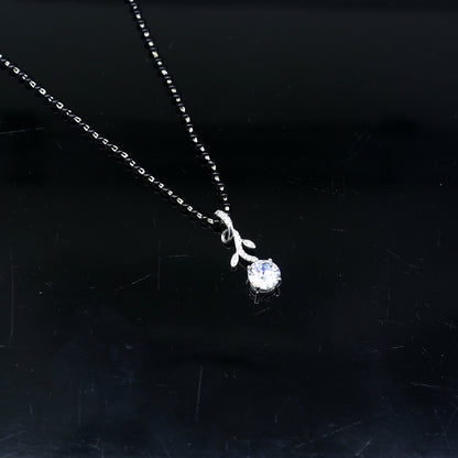 925 sterling silver diamond Mangalsutra pendant, best women's girl's gifting jewelry ms78 - TRIBAL ORNAMENTS