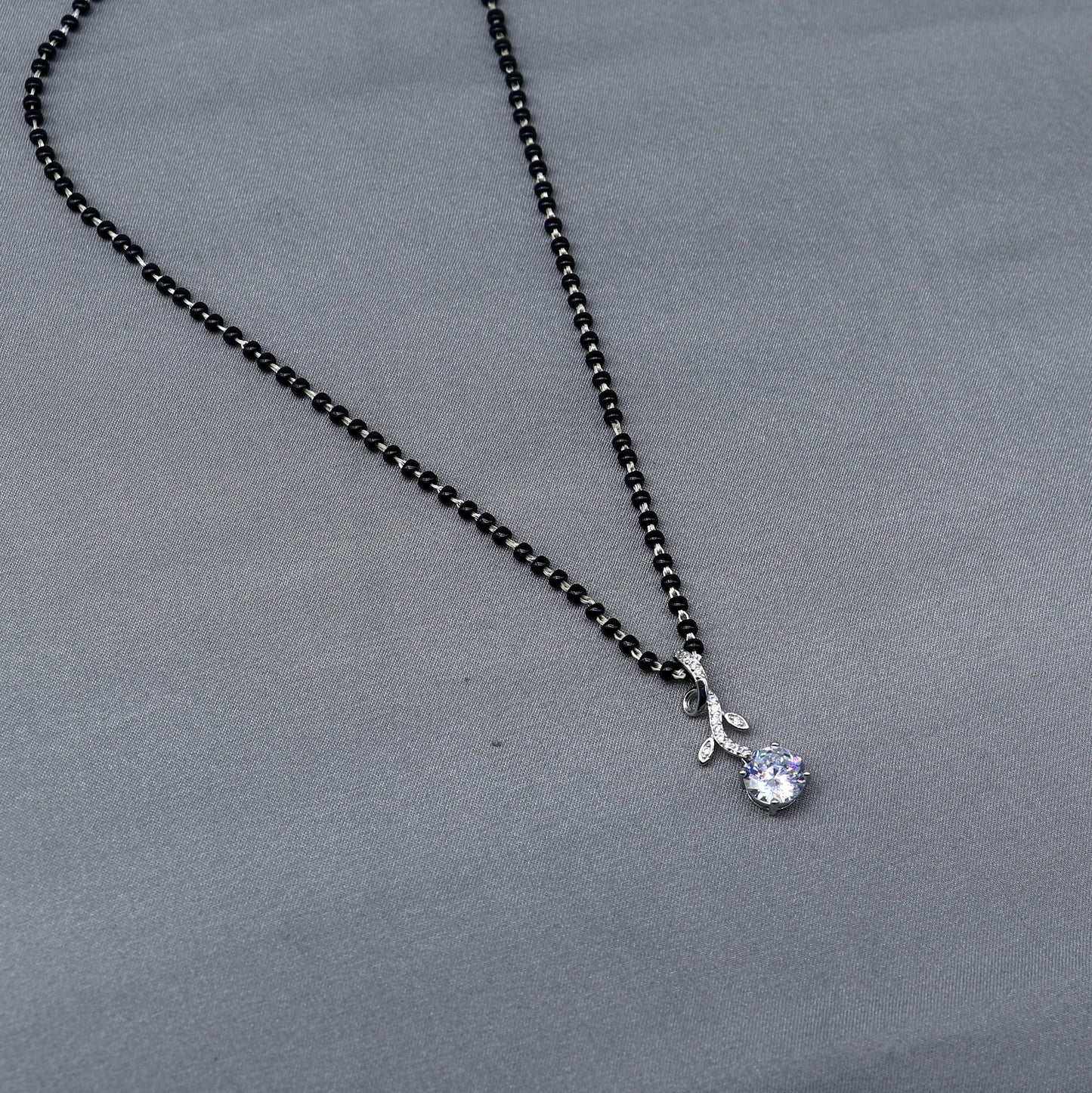 925 sterling silver diamond Mangalsutra pendant, best women's girl's gifting jewelry ms78 - TRIBAL ORNAMENTS