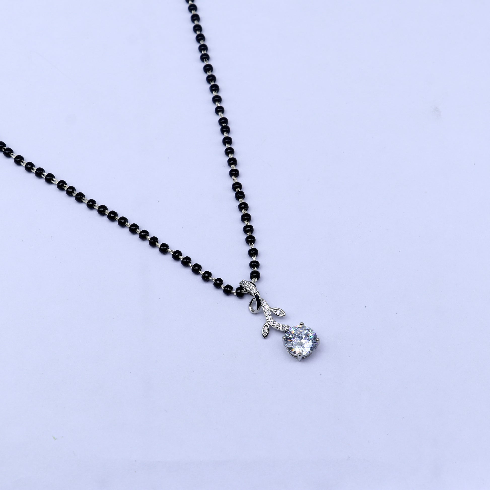 925 sterling silver diamond Mangalsutra pendant, best women's girl's gifting jewelry ms78 - TRIBAL ORNAMENTS