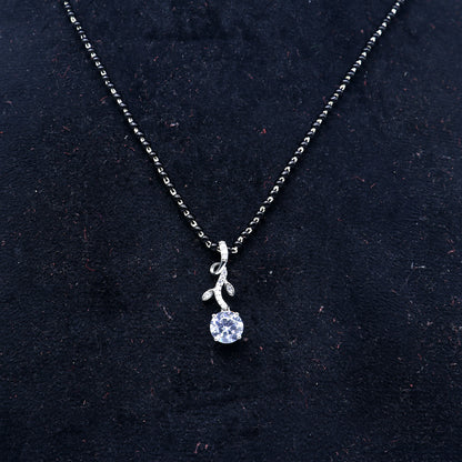 925 sterling silver diamond Mangalsutra pendant, best women's girl's gifting jewelry ms78 - TRIBAL ORNAMENTS