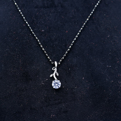 925 sterling silver diamond Mangalsutra pendant, best women's girl's gifting jewelry ms78 - TRIBAL ORNAMENTS