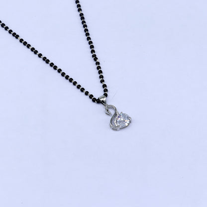 925 sterling silver Swan diamond Mangalsutra pendant, best women's girl's gifting jewelry ms77 - TRIBAL ORNAMENTS