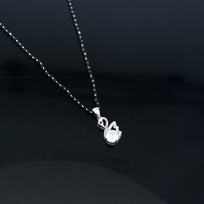 925 sterling silver Swan Mangalsutra pendant, best women's girl's gifting jewelry ms76 - TRIBAL ORNAMENTS