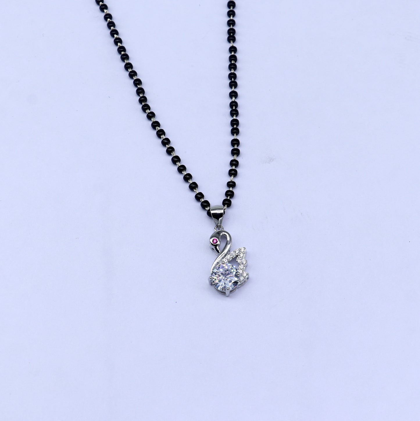 925 sterling silver Swan Mangalsutra pendant, best women's girl's gifting jewelry ms76 - TRIBAL ORNAMENTS