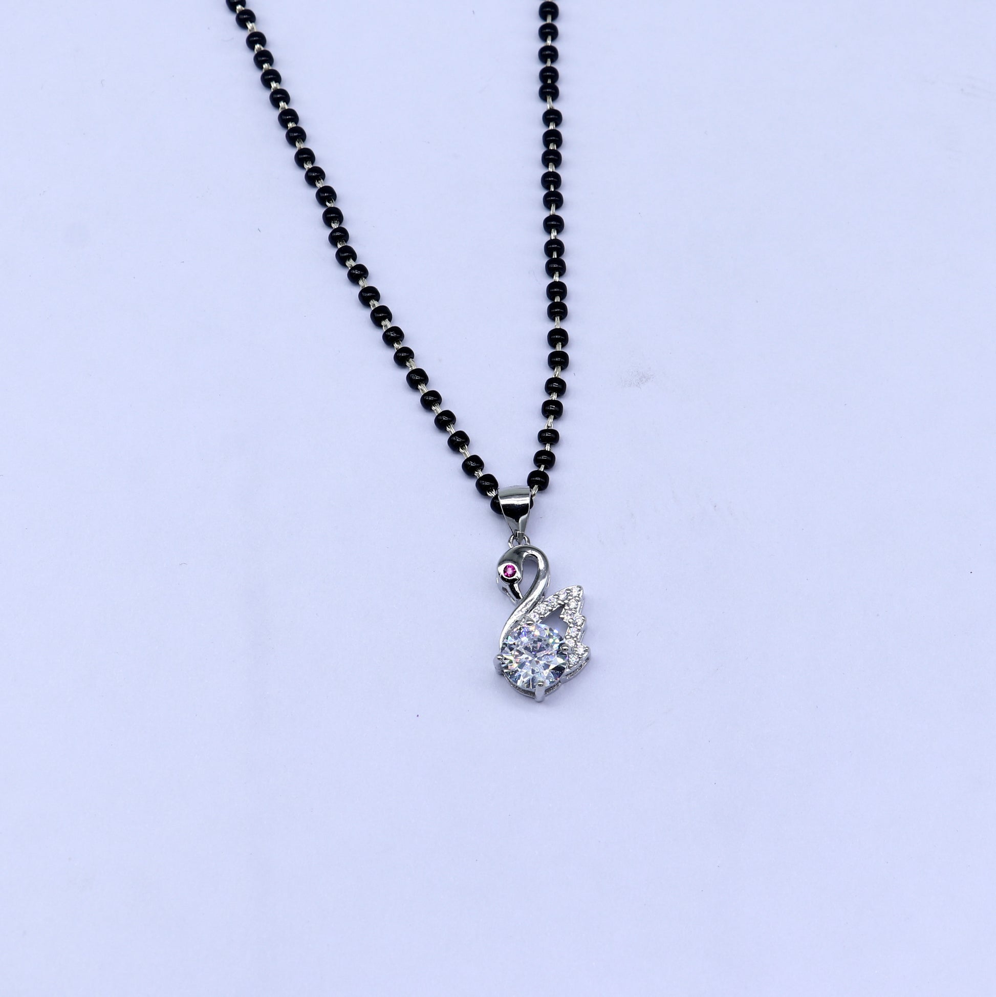 925 sterling silver Swan Mangalsutra pendant, best women's girl's gifting jewelry ms76 - TRIBAL ORNAMENTS