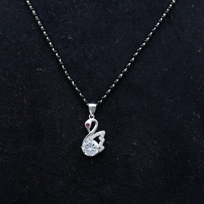 925 sterling silver Swan Mangalsutra pendant, best women's girl's gifting jewelry ms76 - TRIBAL ORNAMENTS