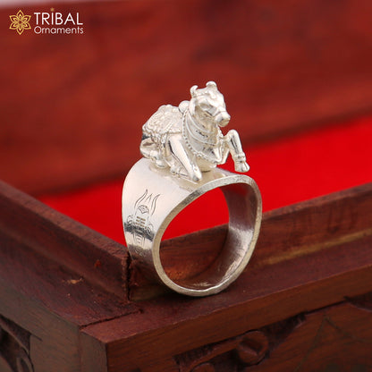 925 sterling silver Nandi design ring for men by TRIBAL ORNAMENTS, showcasing intricate tribal-inspired jewelry craftsmanship.