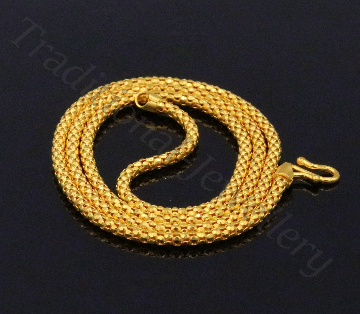 22karat yellow gold handmade unique design chain 20 inches unisex chain necklace from Rajasthan India indian gold jewelry - TRIBAL ORNAMENTS