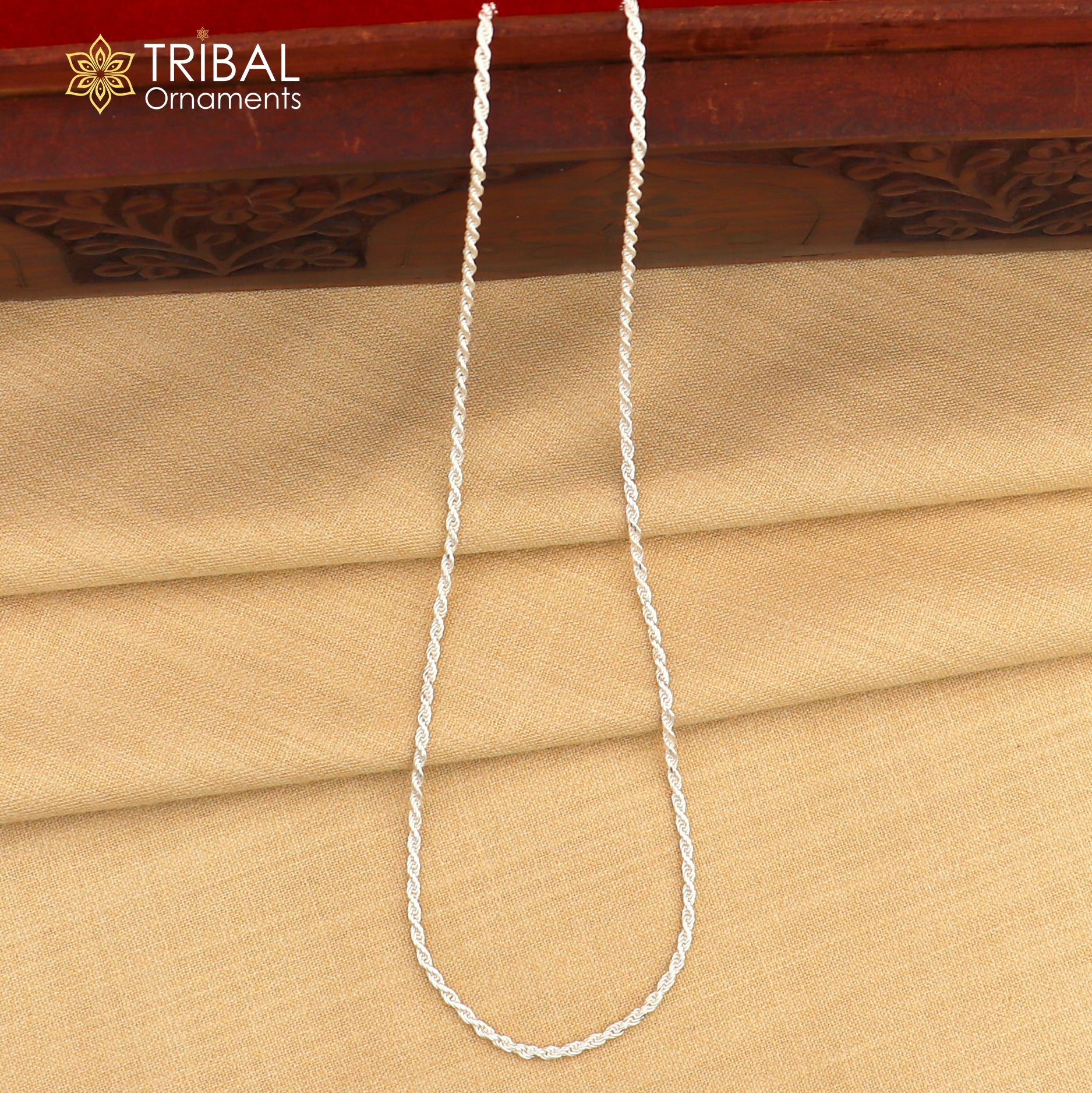 2mm Rope chain 925 sterling silver handmade rope chain, necklace chain, plain bright silver trendy style UNISEX chain ch591 - TRIBAL ORNAMENTS
