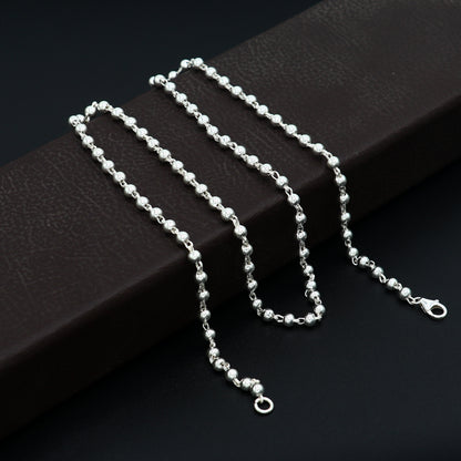 925 sterling silver beaded chain necklace tribal jewelry ch513 - TRIBAL ORNAMENTS