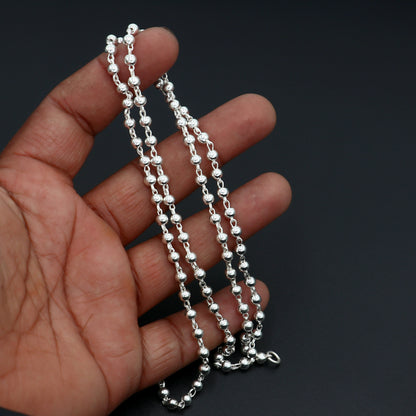 925 sterling silver beaded chain necklace tribal jewelry ch513 - TRIBAL ORNAMENTS