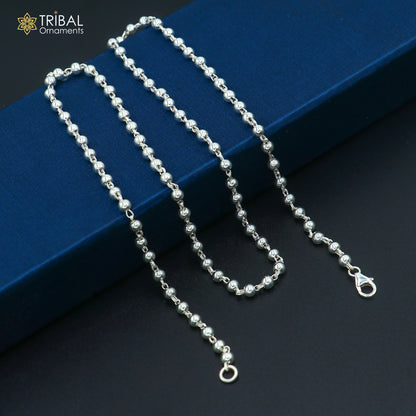 925 sterling silver beaded chain necklace tribal jewelry ch513 - TRIBAL ORNAMENTS