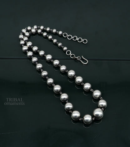 925 sterling silver customized stylish beaded necklace, excellent brides gifting wedding anniversary necklace tribal jewelry set705 - TRIBAL ORNAMENTS