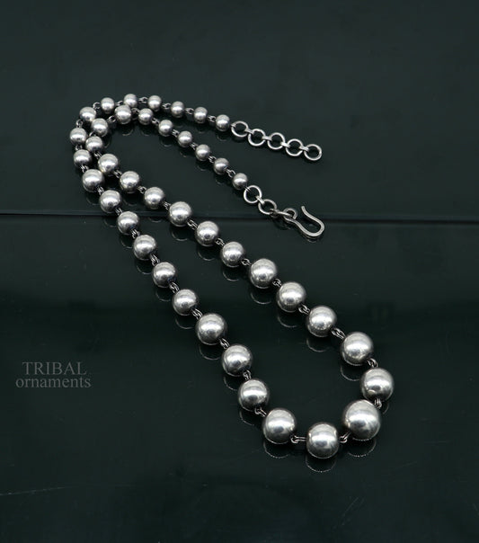925 sterling silver customized stylish beaded necklace, excellent brides gifting wedding anniversary necklace tribal jewelry set705 - TRIBAL ORNAMENTS