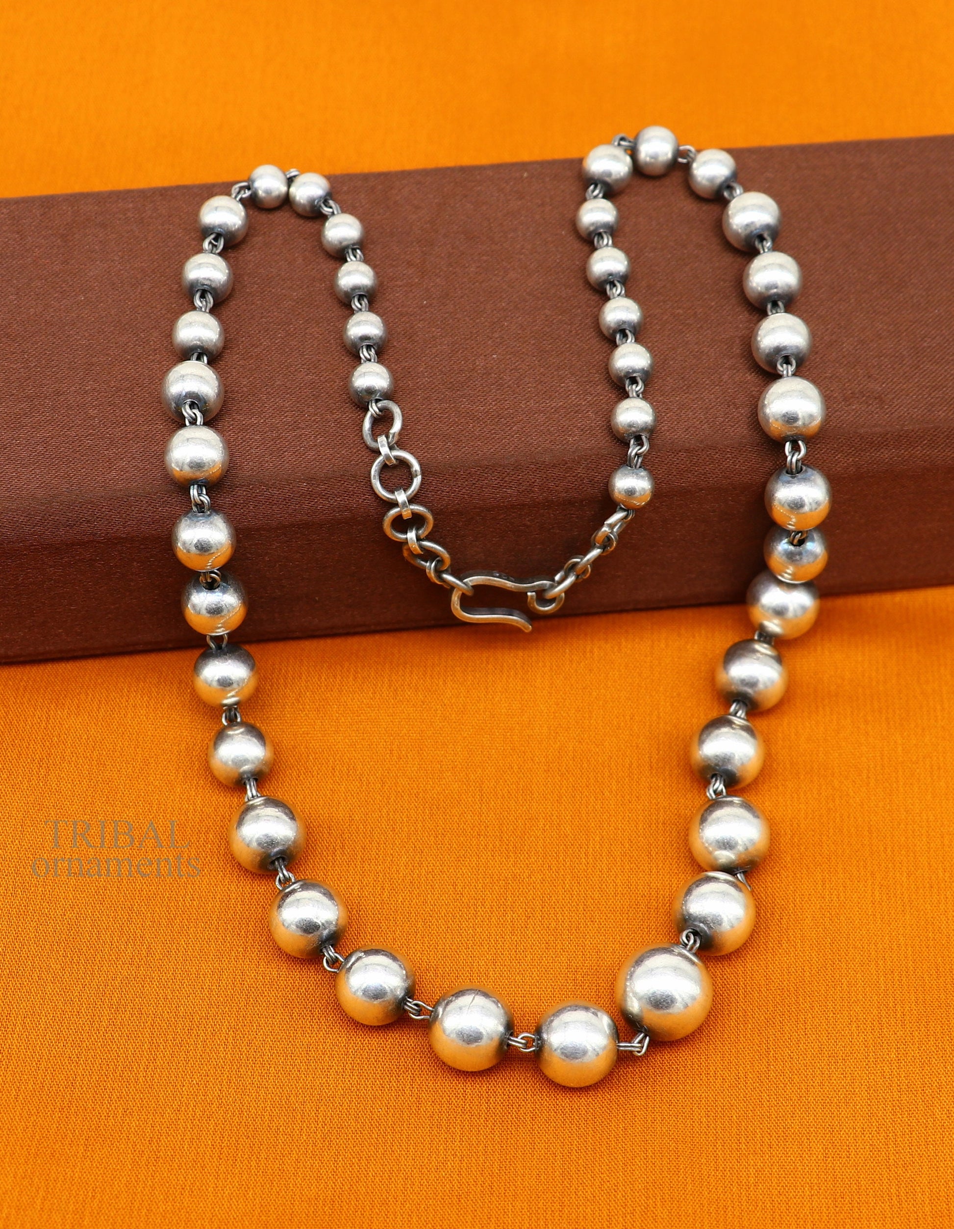 925 sterling silver customized stylish beaded necklace, excellent brides gifting wedding anniversary necklace tribal jewelry set705 - TRIBAL ORNAMENTS