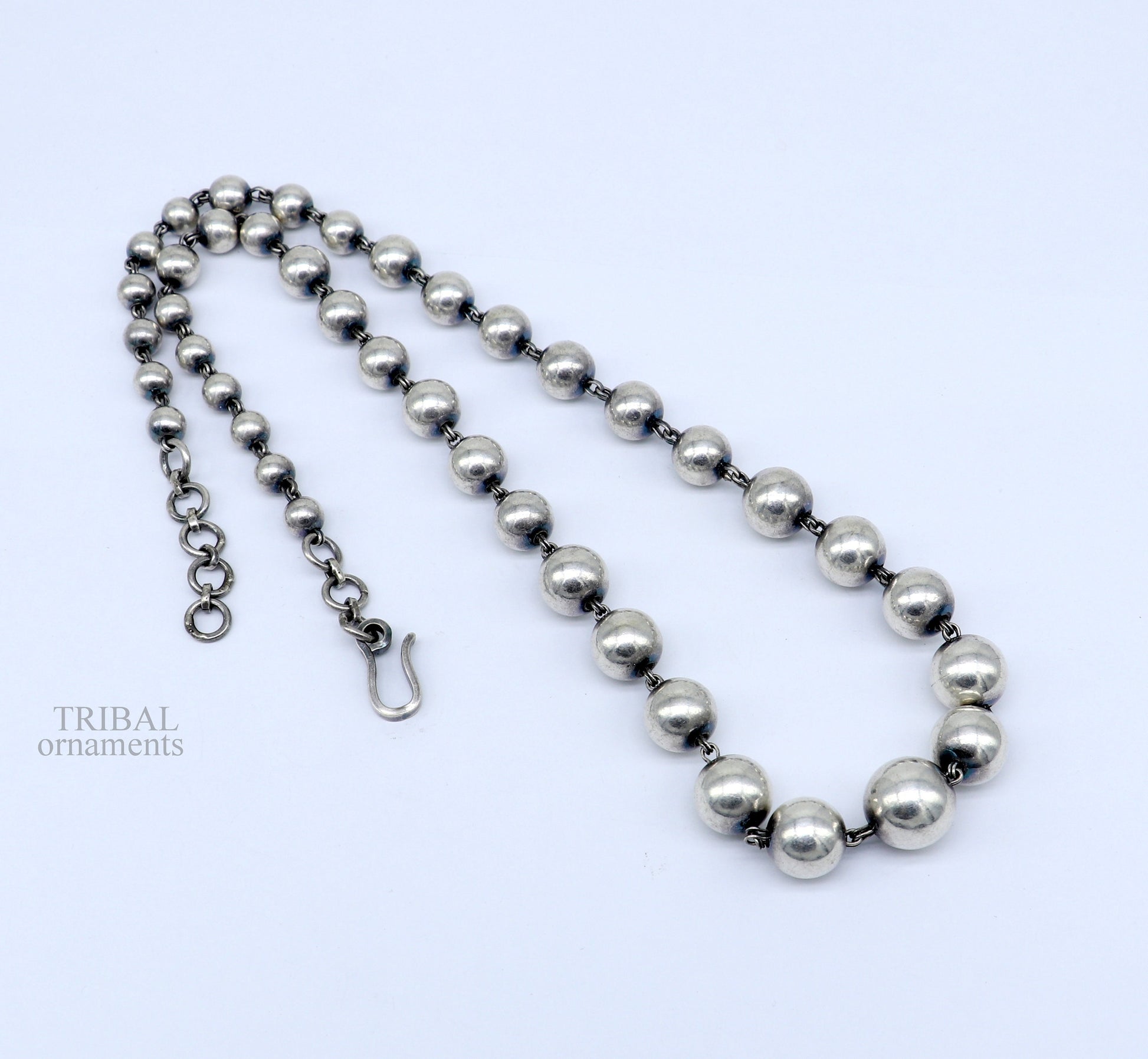 925 sterling silver customized stylish beaded necklace, excellent brides gifting wedding anniversary necklace tribal jewelry set705 - TRIBAL ORNAMENTS