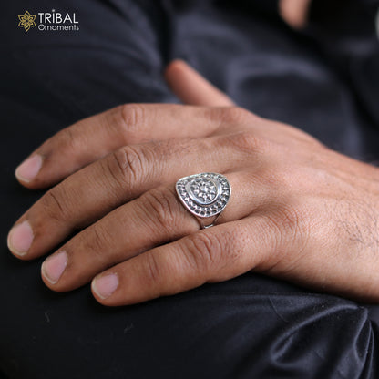 925 sterling silver ethnic floral design ring Jewelry sr769 - TRIBAL ORNAMENTS
