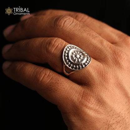 925 sterling silver ethnic floral design ring Jewelry sr769 - TRIBAL ORNAMENTS