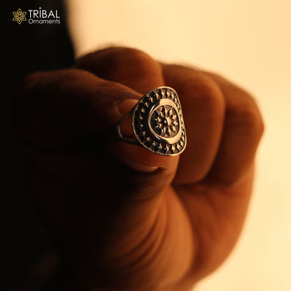 925 sterling silver ethnic floral design ring Jewelry sr769 - TRIBAL ORNAMENTS