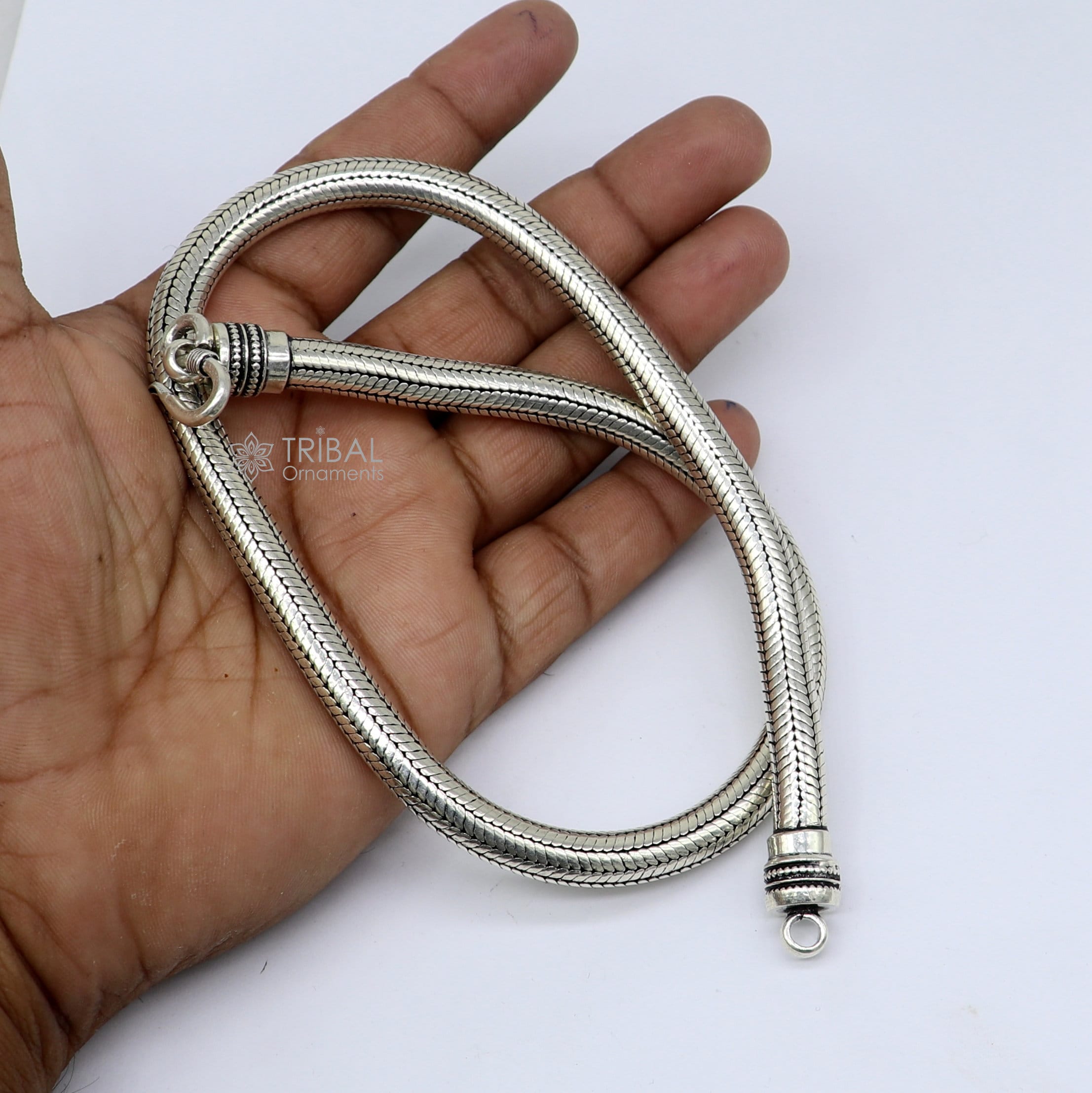 8mm solid 925 sterling silver handmade snake chain, pendant chain