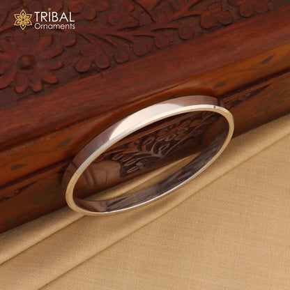 Sterling silver customized plain bangle kada from Tribal Ornaments, tribal jewelry with a sleek, minimalist design.