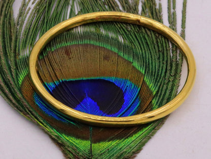22K yellow gold handmade plain bangle bracelet for women and girls, traditional hallmarked gold jewelry by TRIBAL ORNAMENTS
