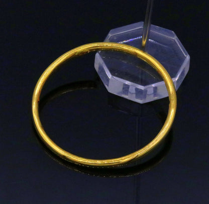 22K yellow gold handmade plain bangle bracelet for women and girls, traditional jewelry with hallmark, by TRIBAL ORNAMENTS.