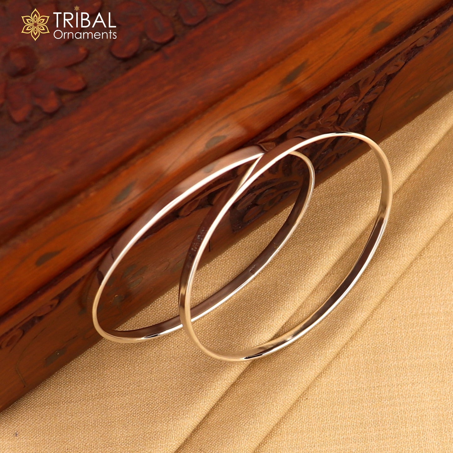 925 Sterling silver customized plain bangle kada tribal jewelry nsk936 - TRIBAL ORNAMENTS