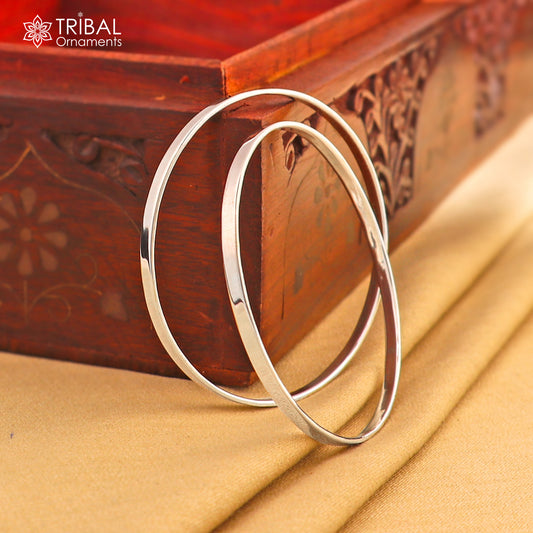925 Sterling silver customized plain bangle kada tribal jewelry nsk936 - TRIBAL ORNAMENTS