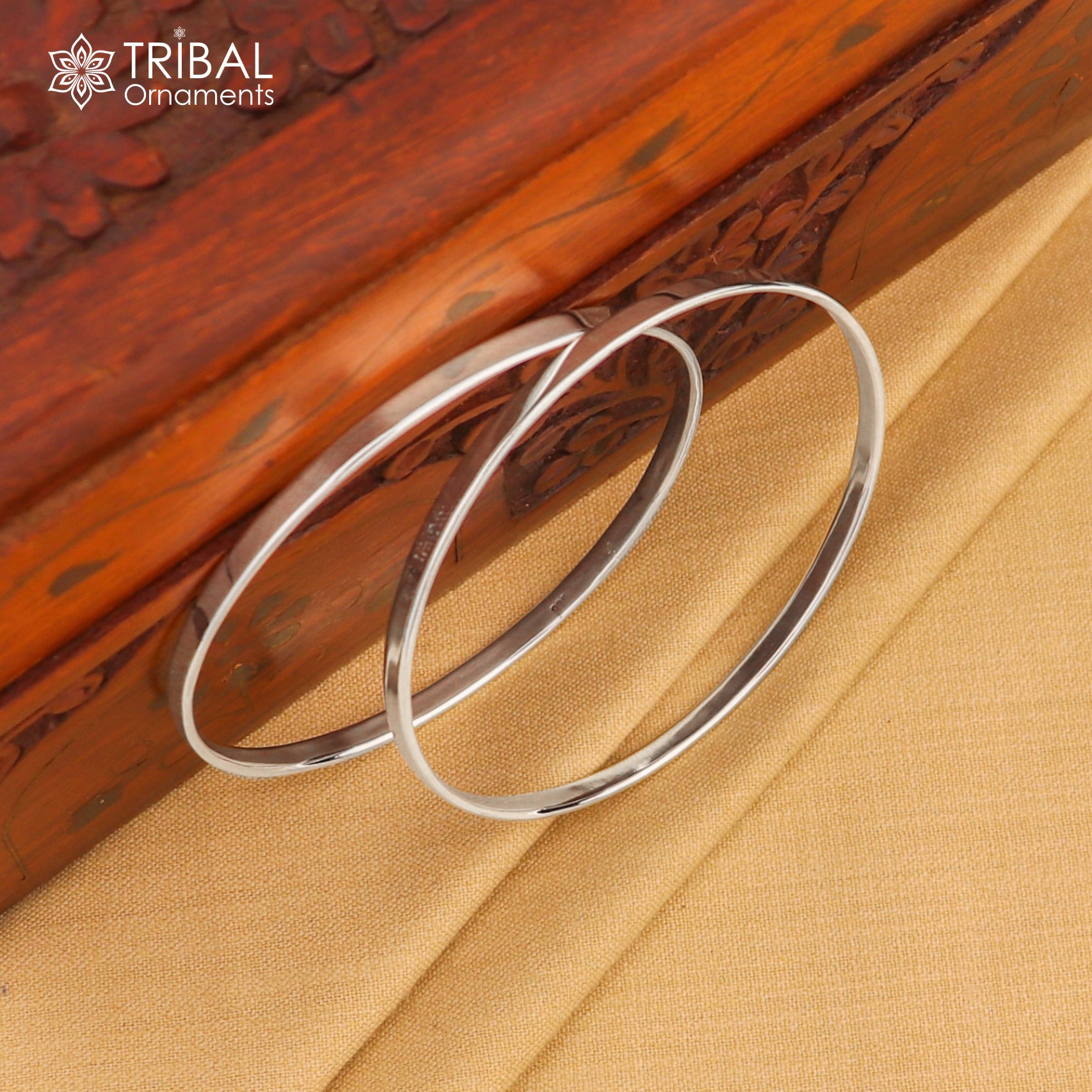 925 Sterling silver customized plain bangle kada tribal jewelry nsk936 - TRIBAL ORNAMENTS