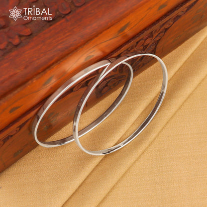 925 Sterling silver customized plain bangle kada tribal jewelry nsk936 - TRIBAL ORNAMENTS