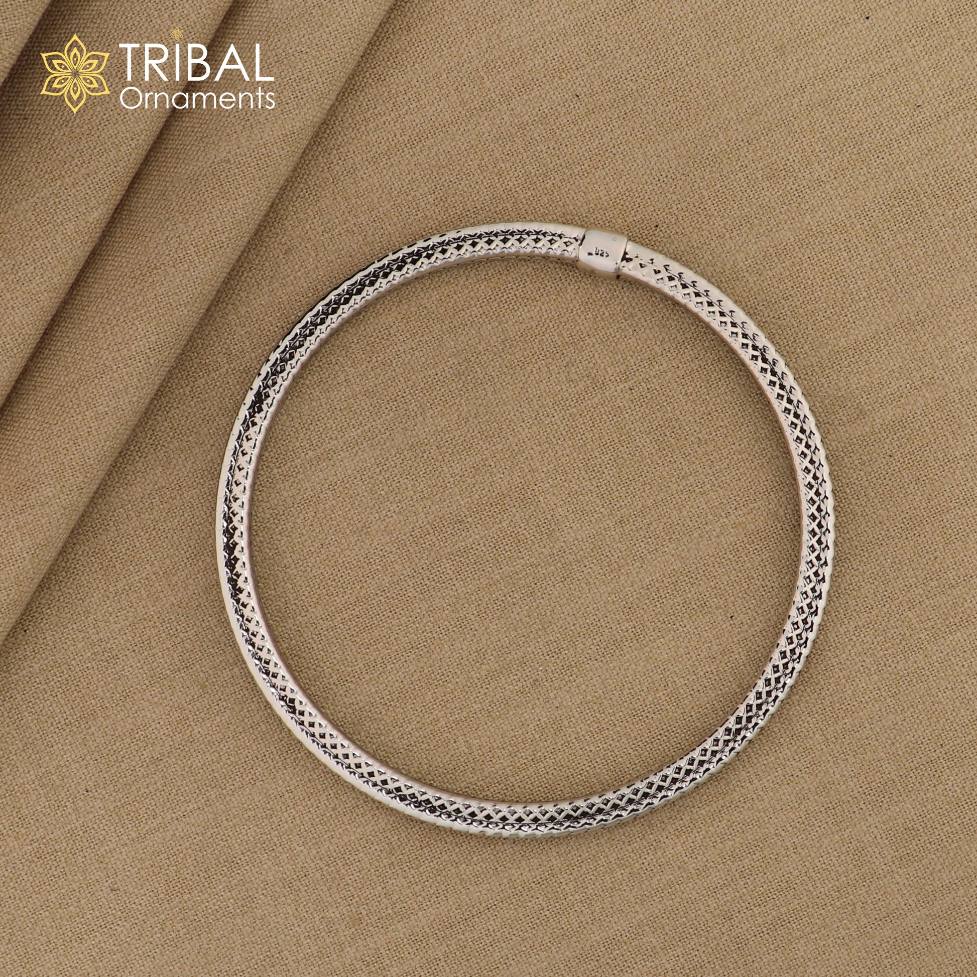 925 sterling silver handmade customized vintage design bangle bracelet kada single piece excellent oxidized gifting unisex jewelry nssk4 - TRIBAL ORNAMENTS