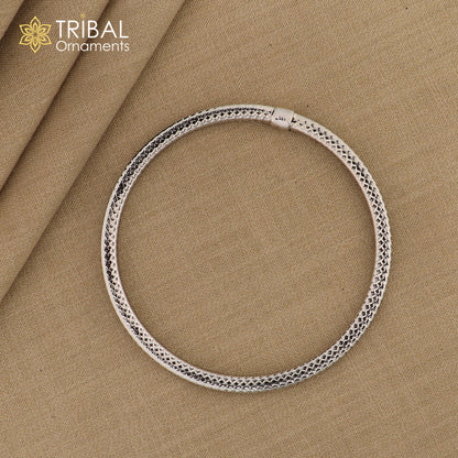 925 sterling silver handmade customized vintage design bangle bracelet kada single piece excellent oxidized gifting unisex jewelry nssk4 - TRIBAL ORNAMENTS