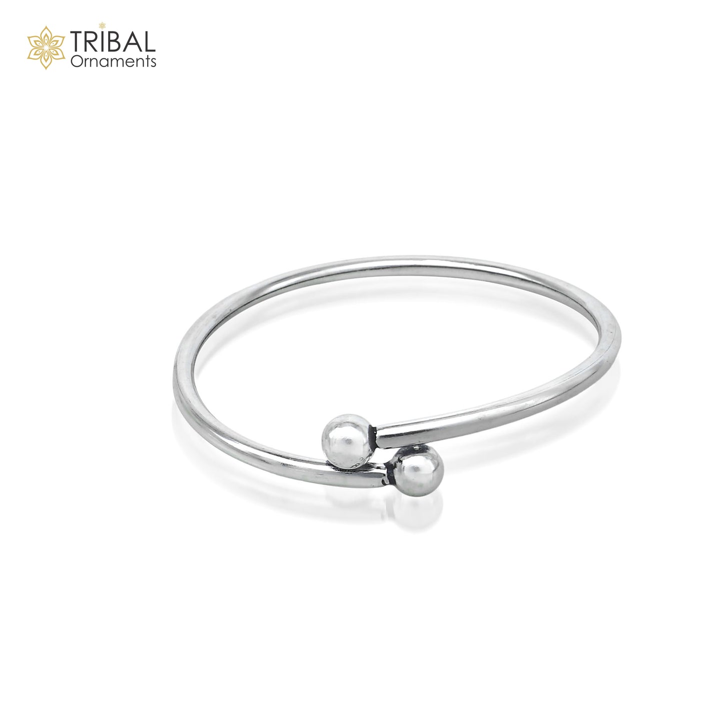 925 sterling silver handmade Ball design stylish kada bangle bracelet tribal jewelry nsk862 - TRIBAL ORNAMENTS