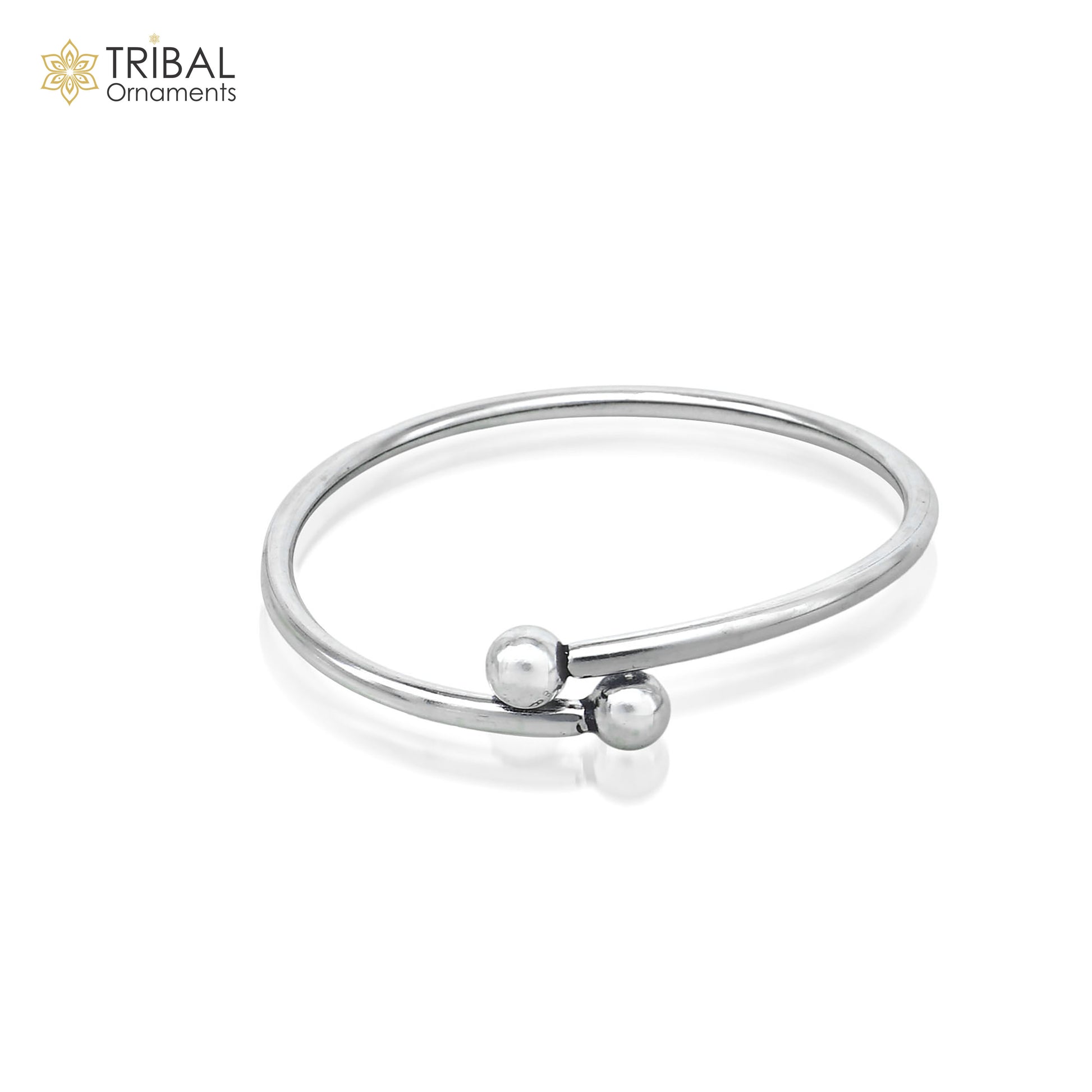 925 sterling silver handmade Ball design stylish kada bangle bracelet tribal jewelry nsk862 - TRIBAL ORNAMENTS