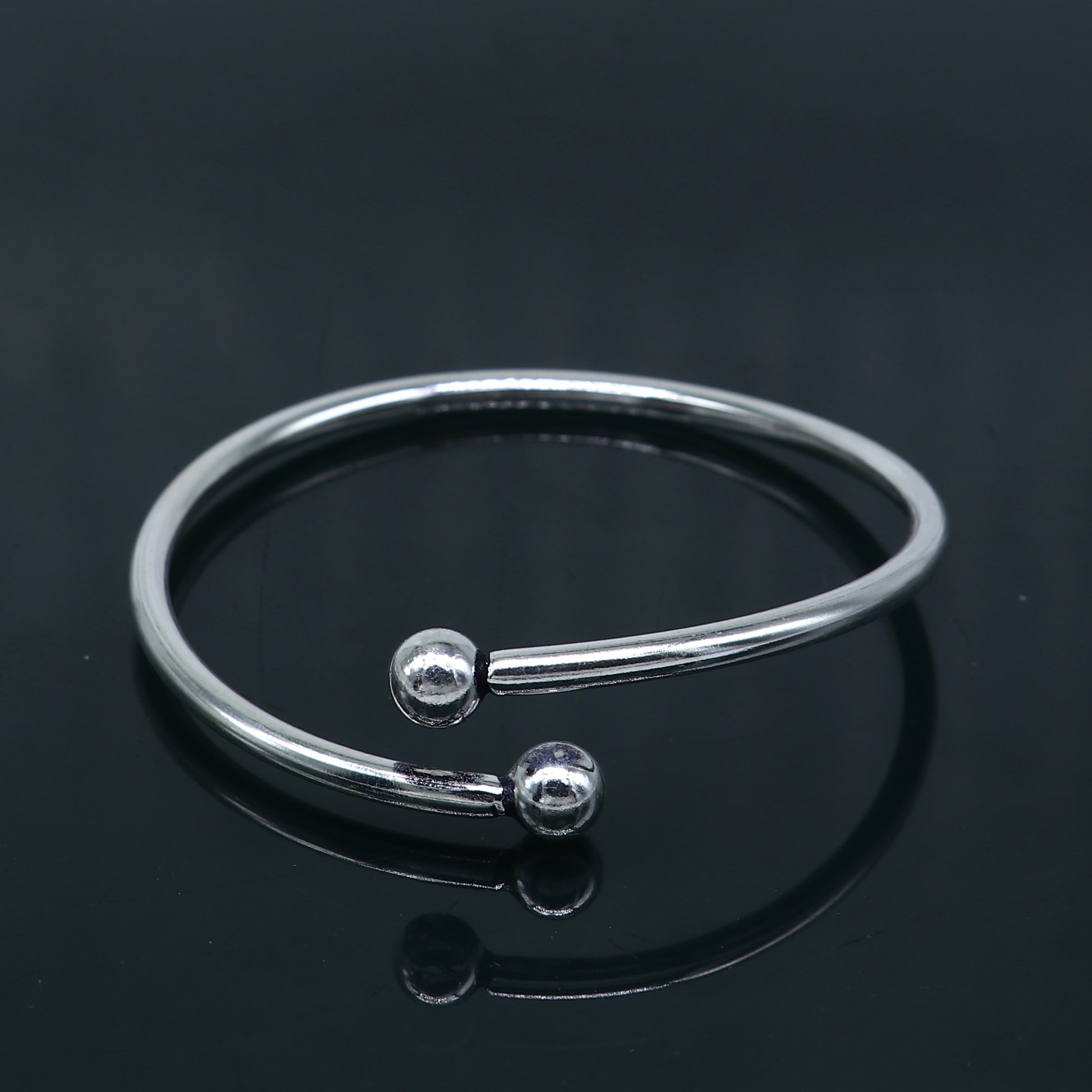 925 sterling silver handmade Ball design stylish kada bangle bracelet tribal jewelry nsk862 - TRIBAL ORNAMENTS
