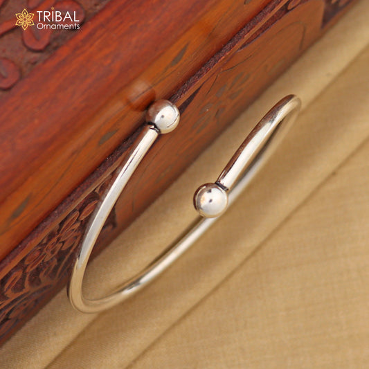 925 sterling silver Ball design stylish plain kada bangle bracelet tribal jewelry nsk862 - TRIBAL ORNAMENTS